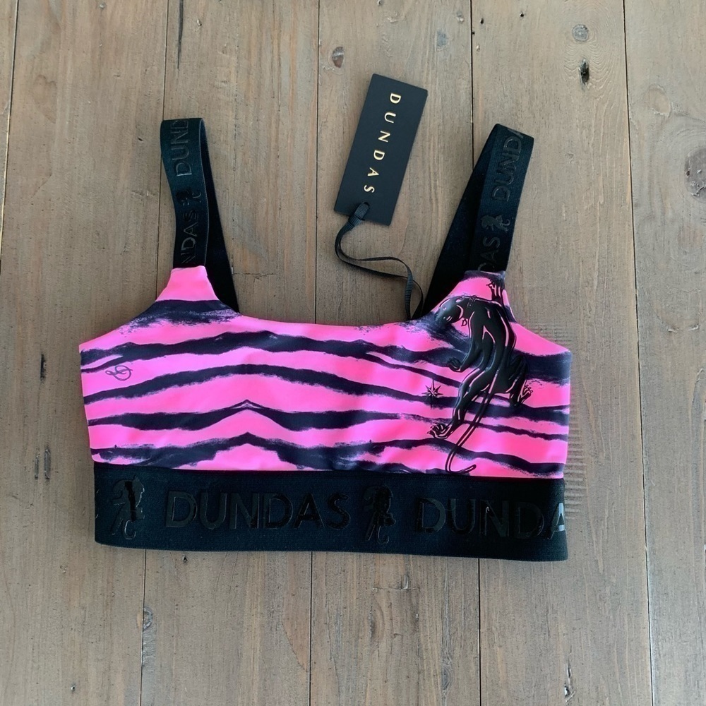 Dundas pink sports bra crop top NWT